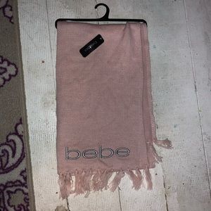 BEBE Light Pink Sparkly Scarf